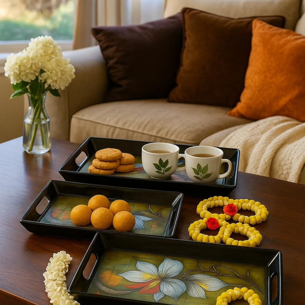Comfy Homes Durable Multi-Use Premium Printed Rectangular Melamine Serve Ware