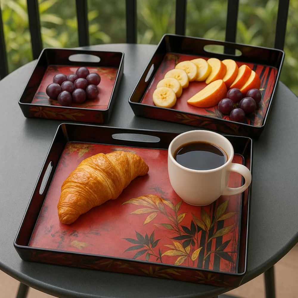 Comfy Homes Durable Multi-Use Premium Printed Rectangular Melamine Serve Ware