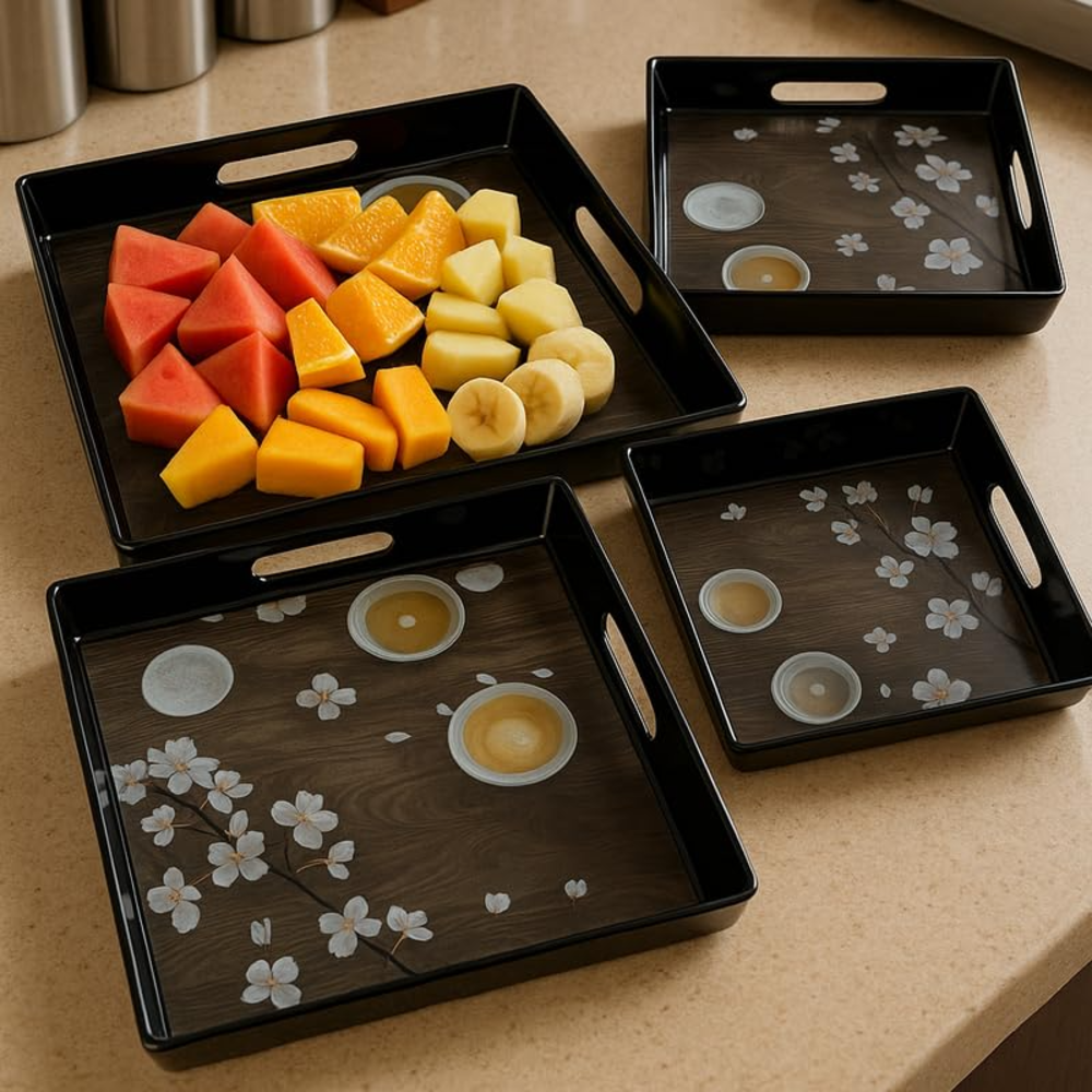 Comfy Homes Durable Multi-Use Premium Printed Rectangular Melamine Serve Ware