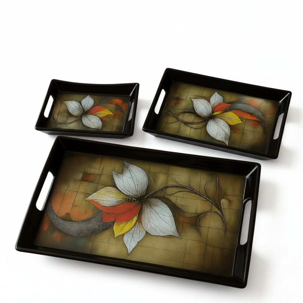 Comfy Homes Durable Multi-Use Premium Printed Rectangular Melamine Serve Ware