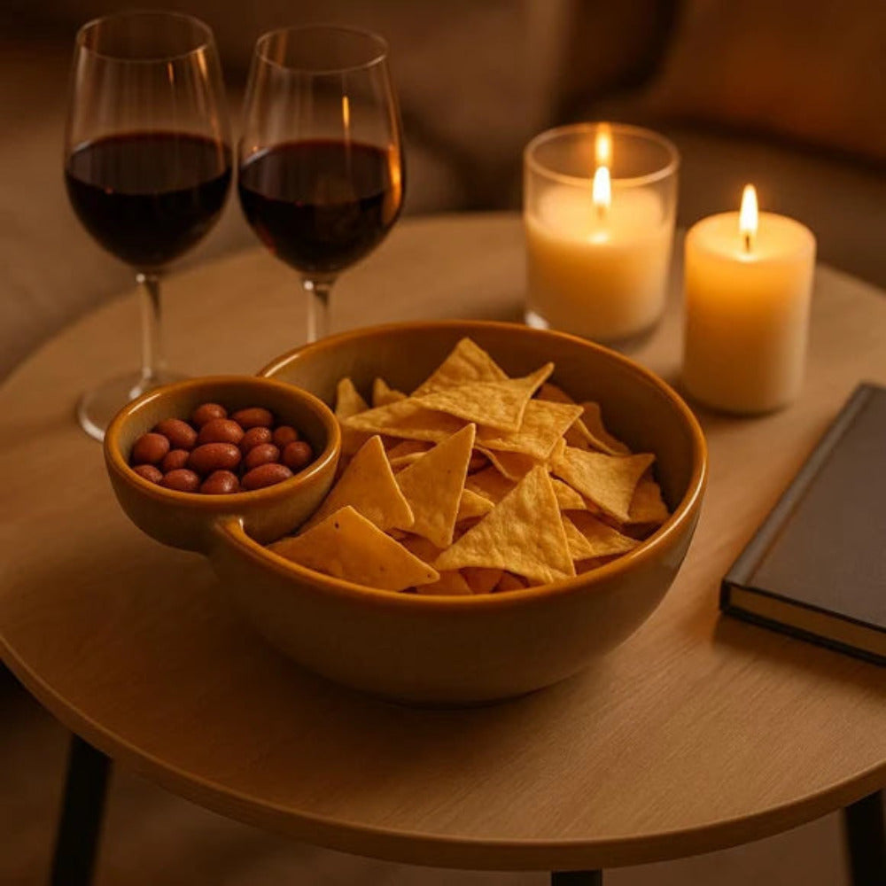 Comfy Homes Ceramic Dual Delight Chip and Dip Platter