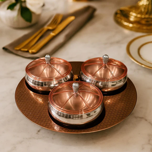 Comfy Homes Rose Gold - 3 in 1 Dry Fruit Container