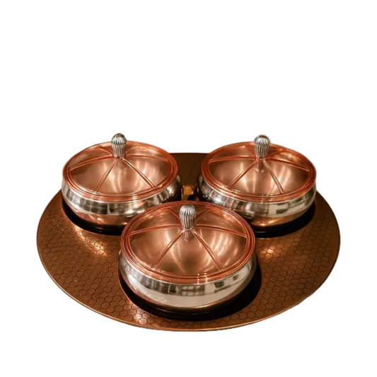 Comfy Homes Rose Gold 3 in 1 Dry Fruit Container