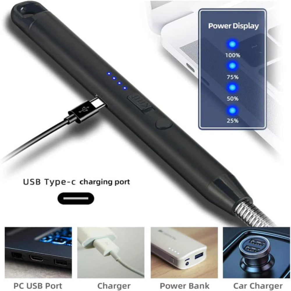 LA' FORTE Rechargeable Multi Purpose Lighter USB Charging, Flameless (Random Color Supply)