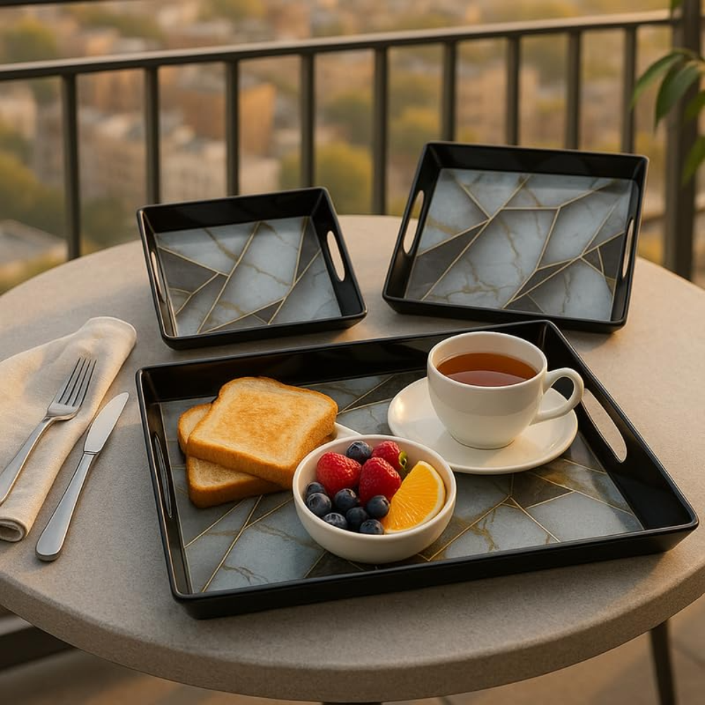 Comfy Homes Durable Multi-Use Premium Printed Rectangular Melamine Serve Ware