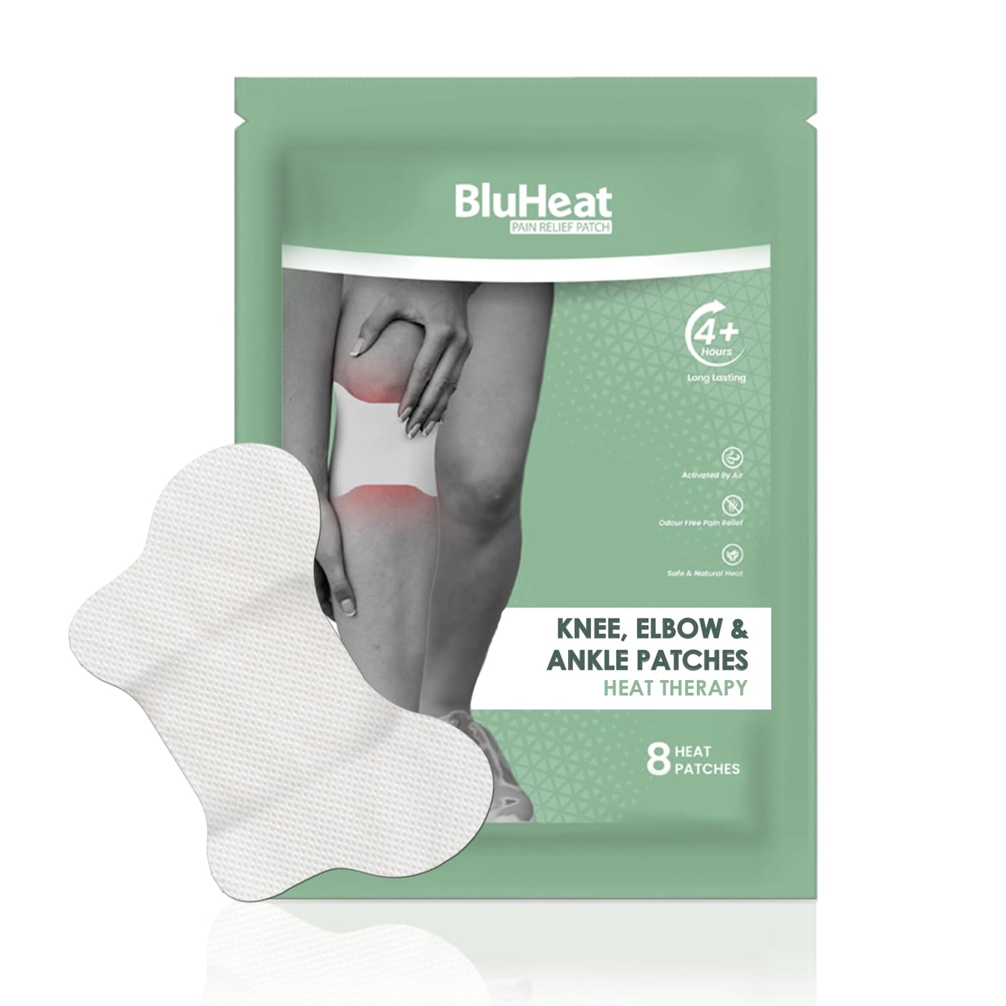 BluHeat Pain Relief Patches for Knee, Elbow & Ankle Heat Therapy Patches
