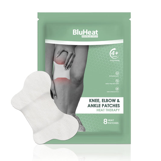 BluHeat Pain Relief Patches for Knee, Elbow & Ankle Heat Therapy Patches