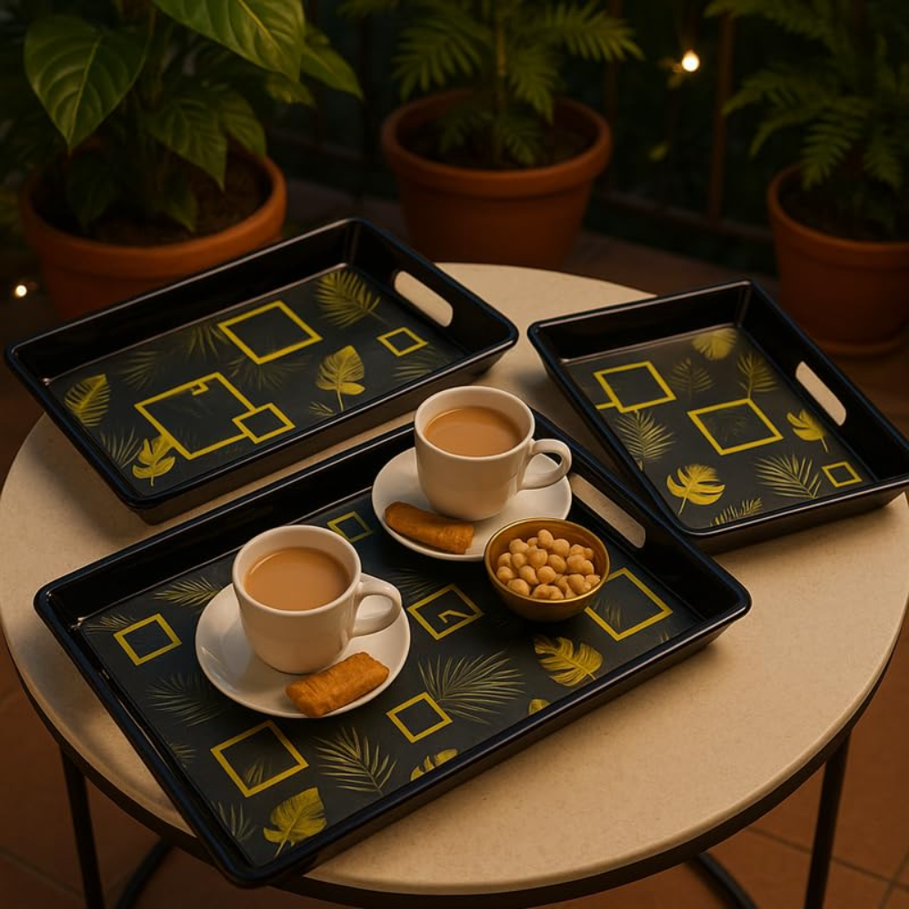 Comfy Homes Durable Multi-Use Premium Printed Rectangular Melamine Serve Ware