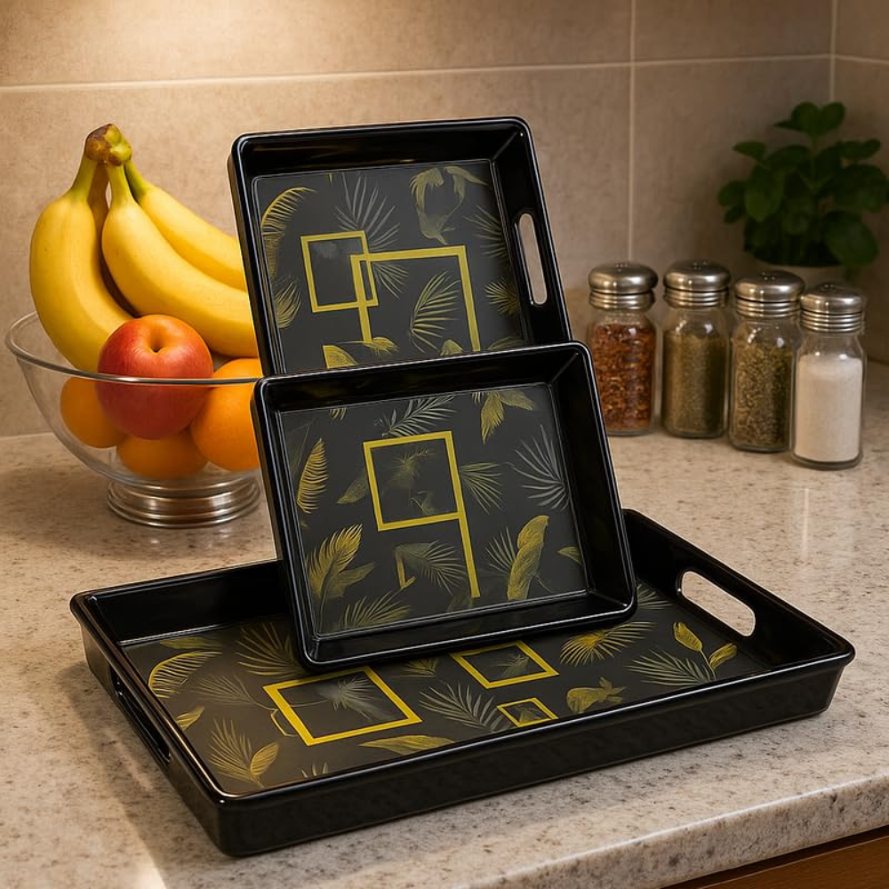 Comfy Homes Durable Multi-Use Premium Printed Rectangular Melamine Serve Ware