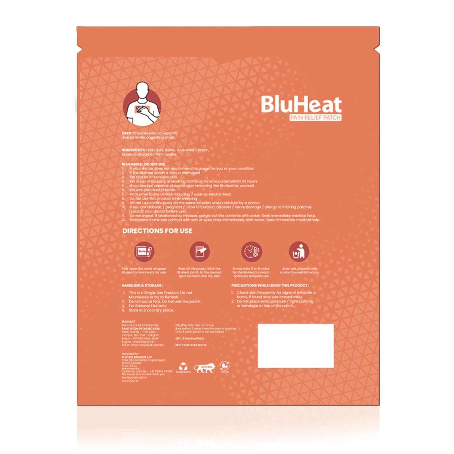 BluHeat Cough Decongestion Patches Heat Therapy Patches