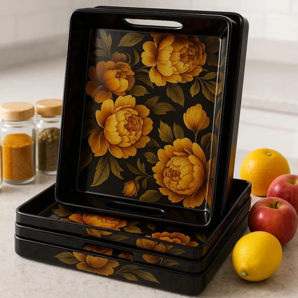 Comfy Homes Durable Multi-Use Premium Printed Rectangular Melamine Serve Ware