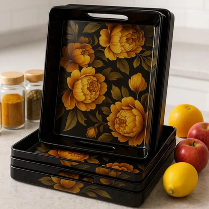 Comfy Homes Durable Multi-Use Premium Printed Rectangular Melamine Serve Ware