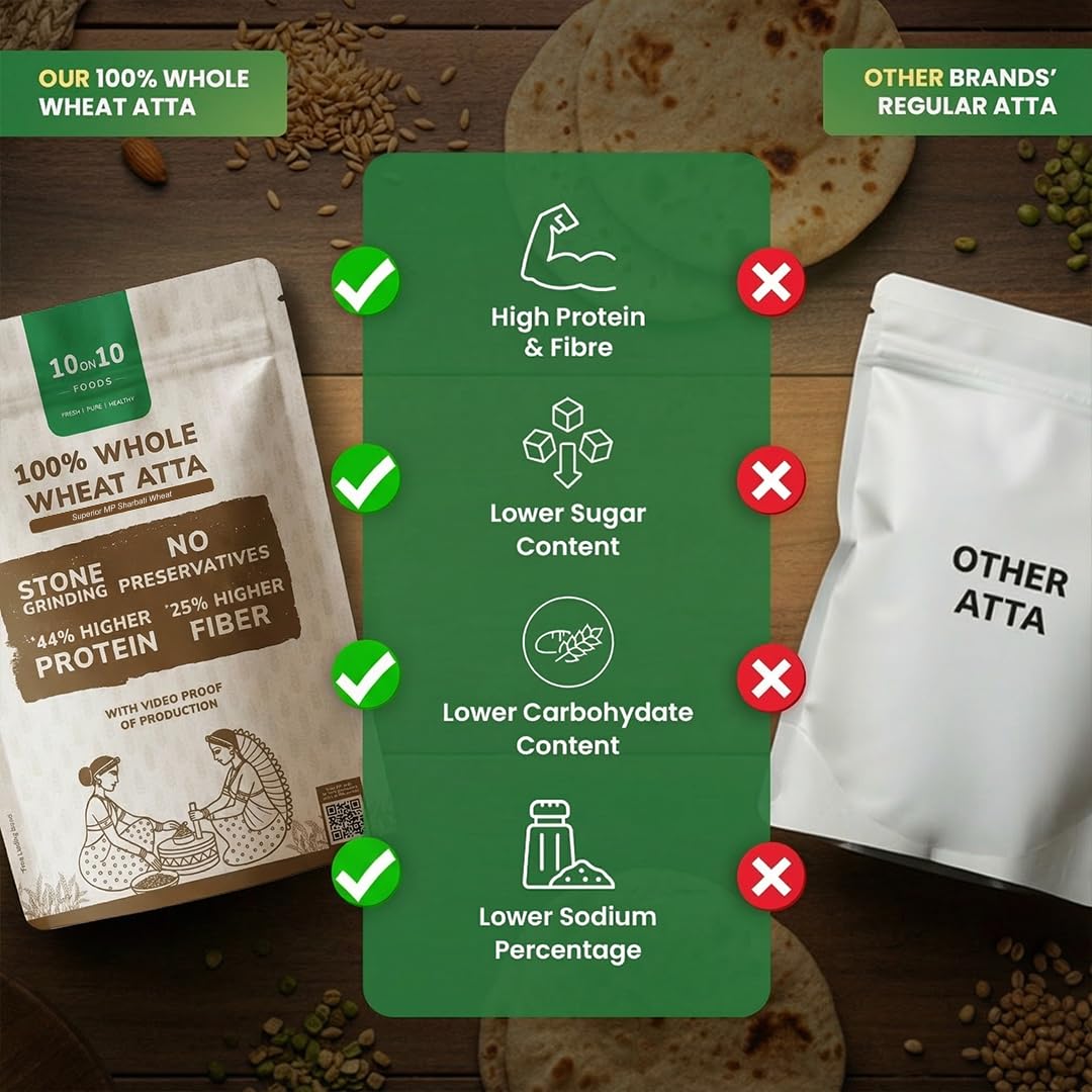 10on10foods Whole Wheat Atta 5 Kg