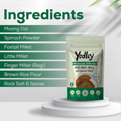 Yodley Wholesome Chilla Mix  - Multi Millets, Moong & Spinach Boost
