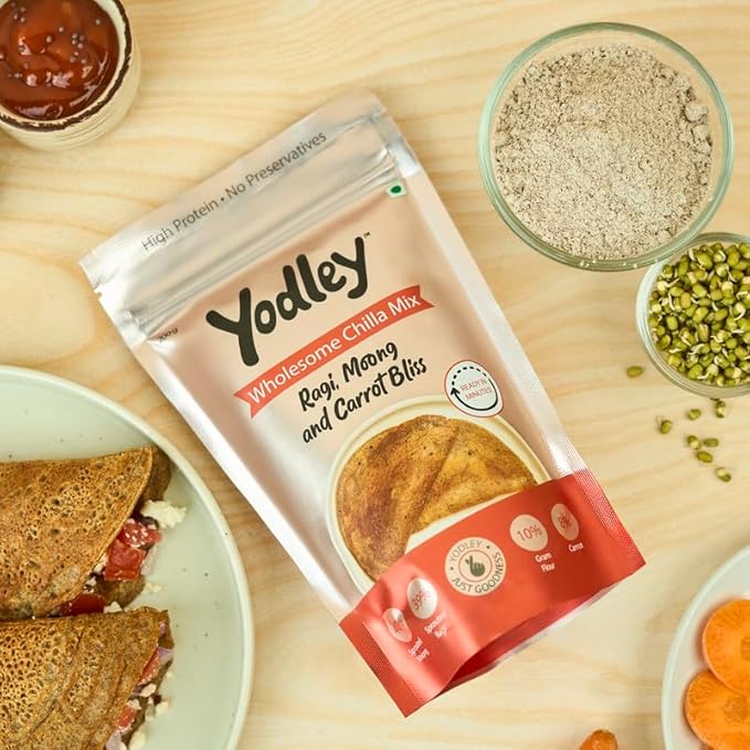 Yodley Wholesome Chilla Mix  - Ragi, Moong & Carrot Bliss