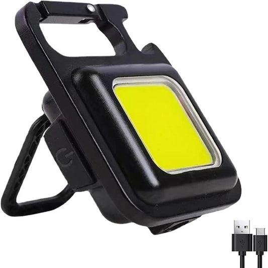 LA' FORTE Rechargeable Mini Flashlights 1000 Lumen -COB/ Keychain/Bottle Opener/Waterproof - Pack of 2
