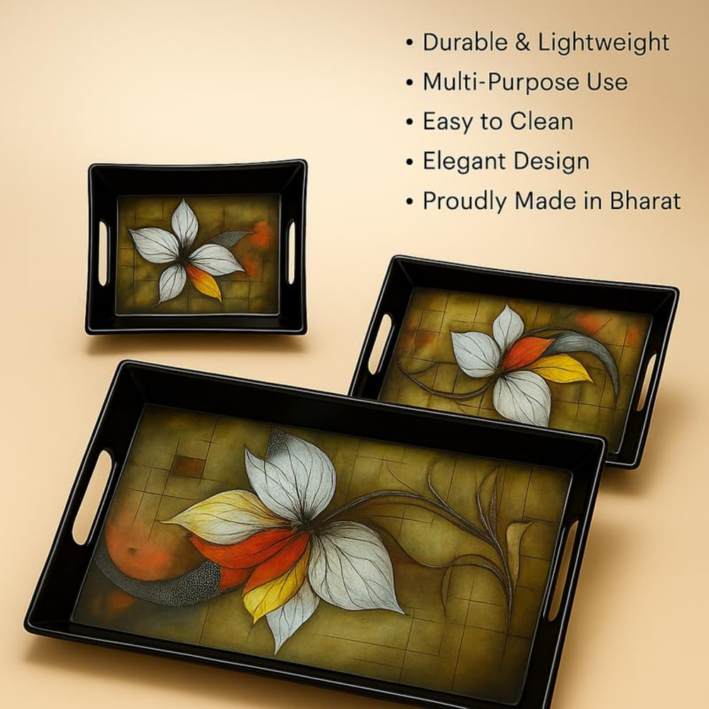 Comfy Homes Durable Multi-Use Premium Printed Rectangular Melamine Serve Ware