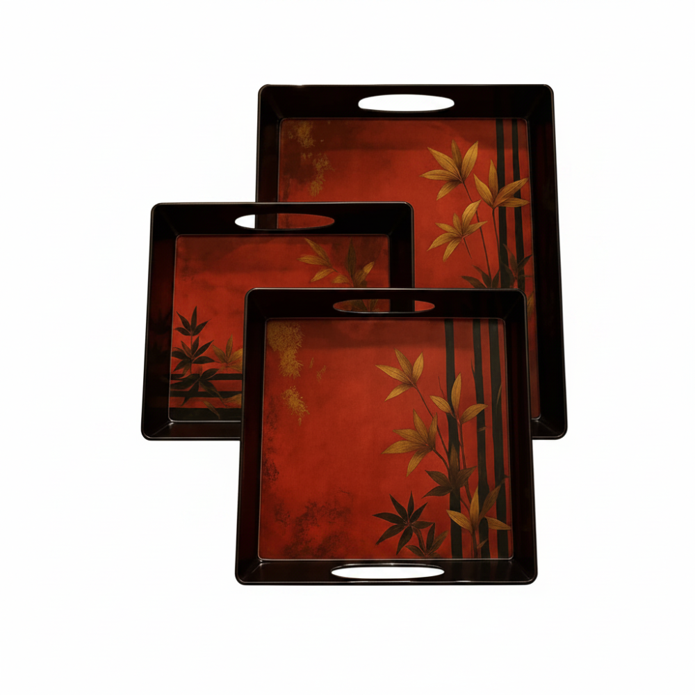 Comfy Homes Durable Multi-Use Premium Printed Rectangular Melamine Serve Ware