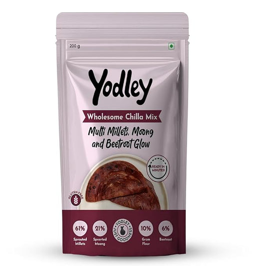 Yodley Wholesome Chilla Mix  - Multi Millets, Moong & Beetroot Glow