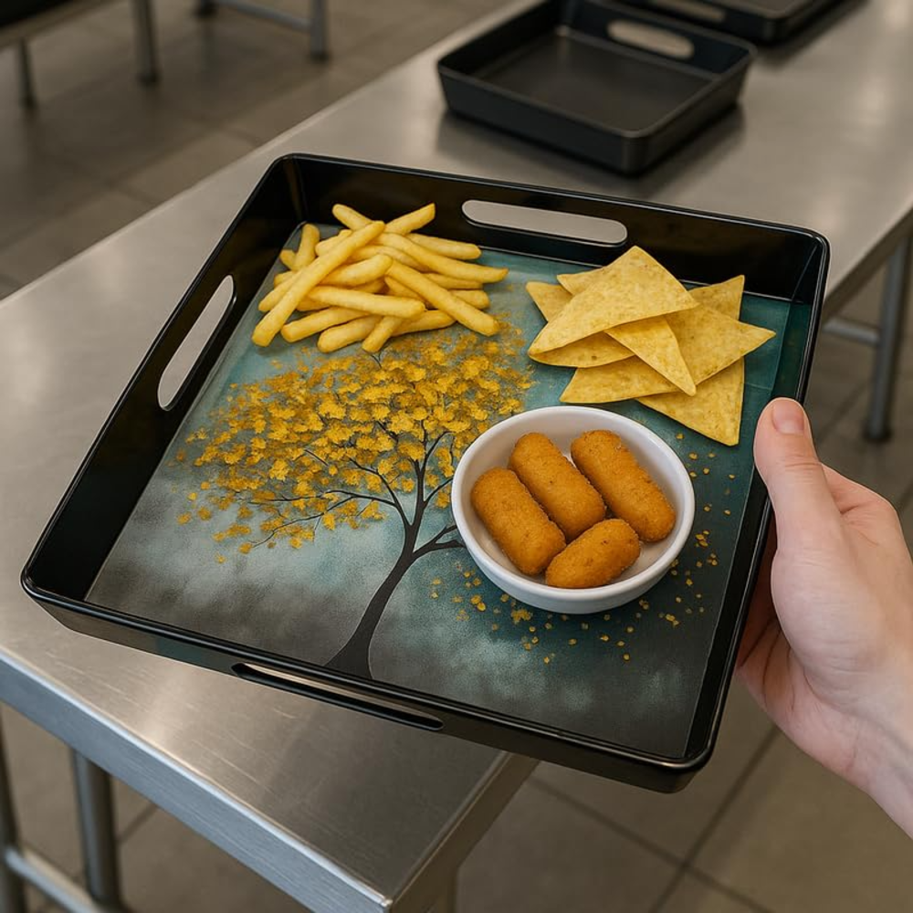 Comfy Homes Durable Multi-Use Premium Printed Rectangular Melamine Serve Ware