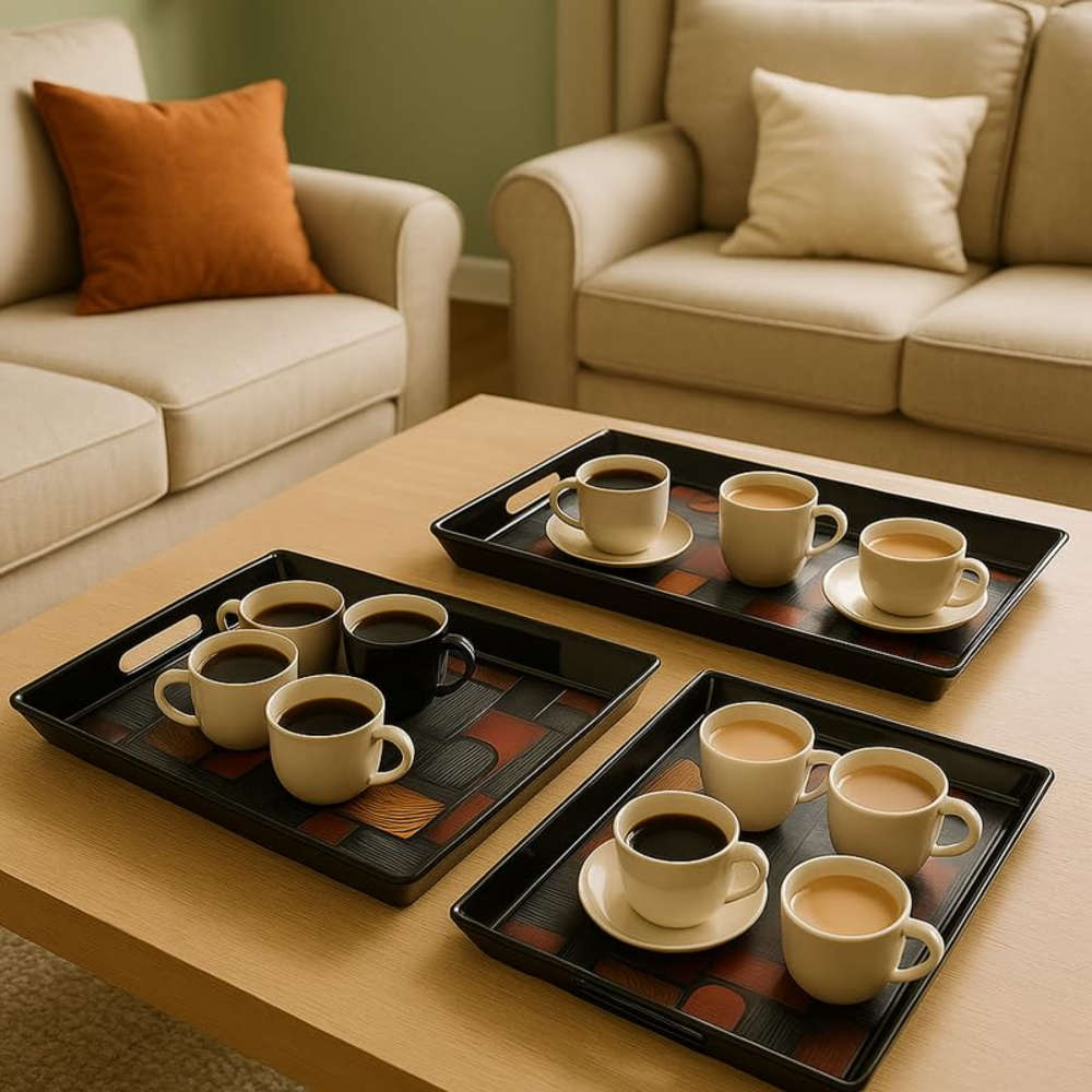 Comfy Homes Durable Multi-Use Premium Printed Rectangular Melamine Serve Ware