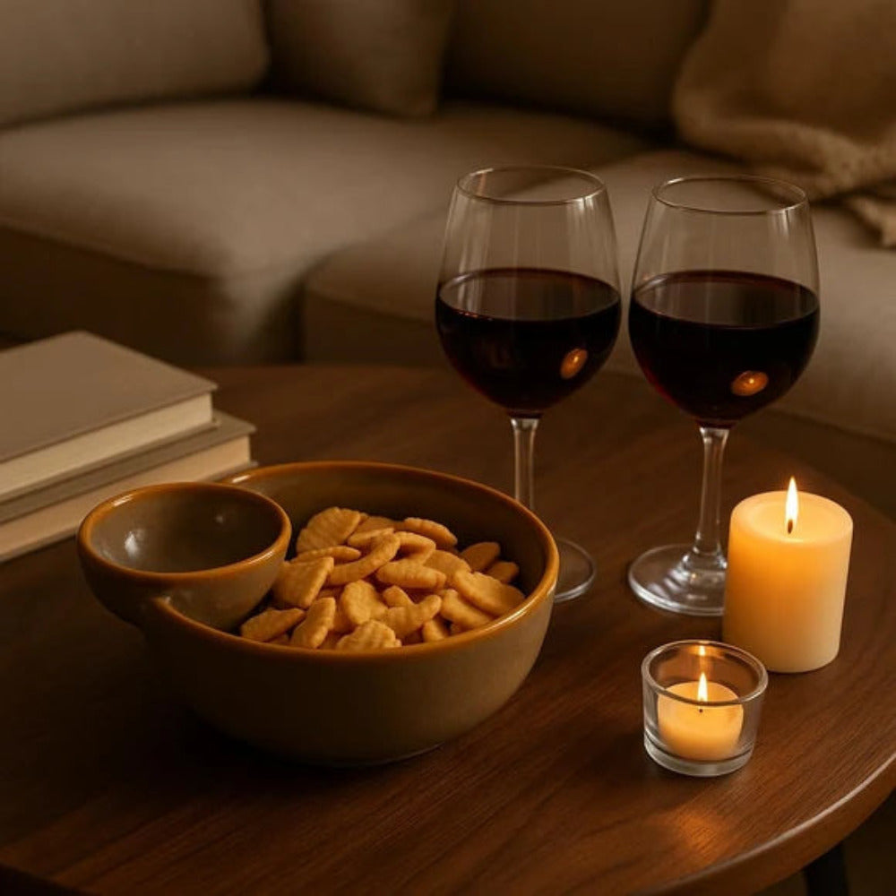 Comfy Homes Ceramic Dual Delight Chip and Dip Platter