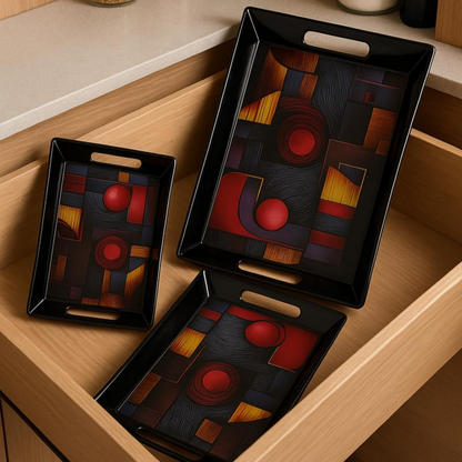 Comfy Homes Durable Multi-Use Premium Printed Rectangular Melamine Serve Ware