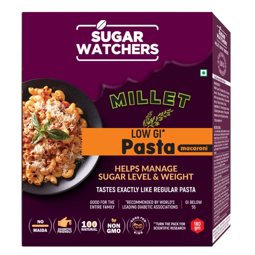 Sugar Watchers Low GI Millet Pasta, Macaroni, No Maida, Diabetic Friendly