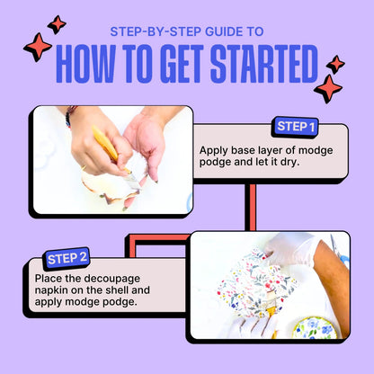 Kitsters DIY Decoupage Shells Kit