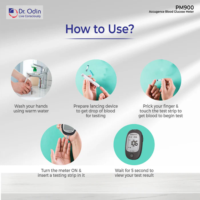 Dr. Odin's Accugence Gluco Meter Black Kit with 25 Strips
