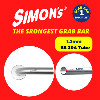 Simon's Heavy Duty Stainless Steel Grab Bar (304 SS)