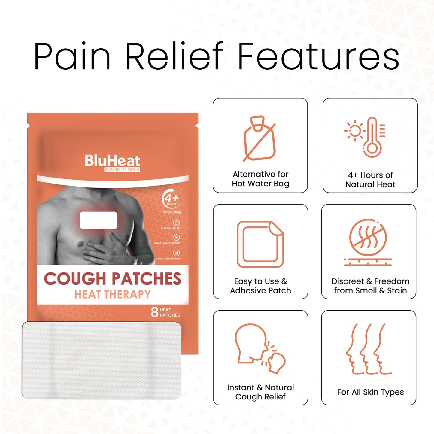 BluHeat Cough Decongestion Patches Heat Therapy Patches