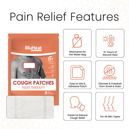BluHeat Cough Decongestion Patches Heat Therapy Patches