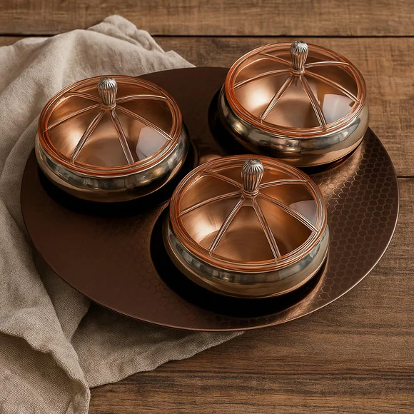 Comfy Homes Rose Gold - 3 in 1 Dry Fruit Container