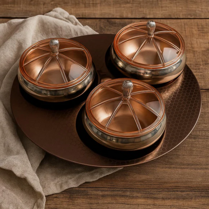 Comfy Homes Rose Gold 3 in 1 Dry Fruit Container