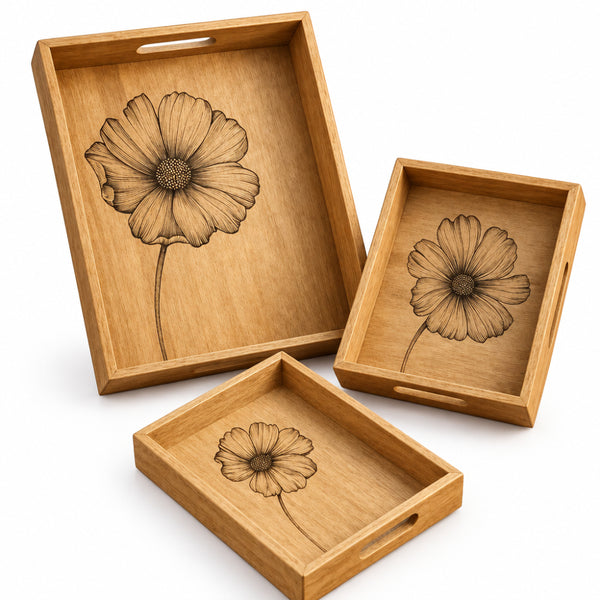 Comfy Homes Signature Mango Wood Serving Tray Set