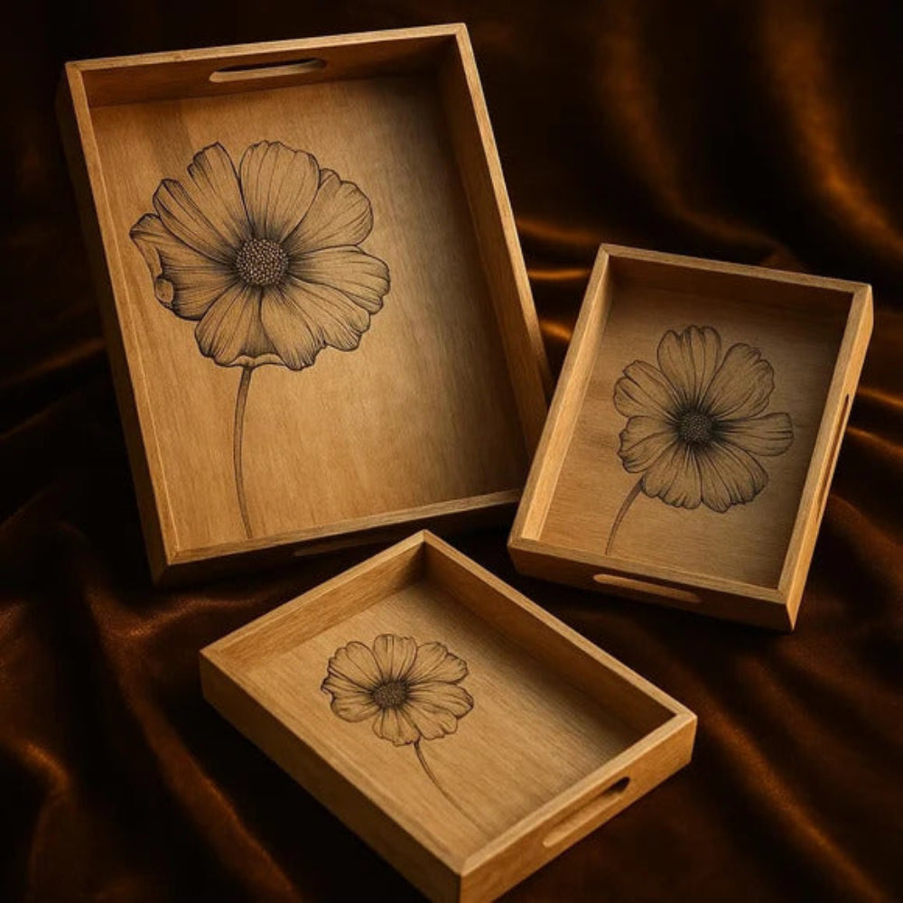Comfy Homes Signature Mango Wood Serving Tray Set