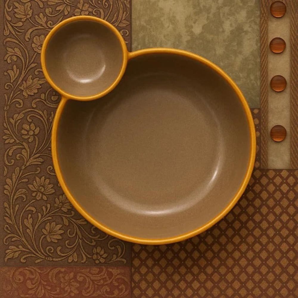 Comfy Homes Ceramic Dual Delight Chip and Dip Platter