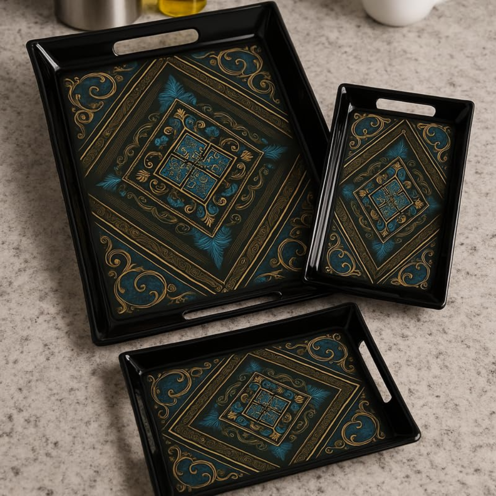 Comfy Homes Durable Multi-Use Premium Printed Rectangular Melamine Serve Ware