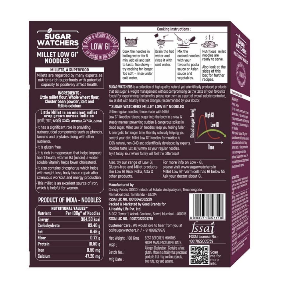 Sugar Watchers Low GI Noodles, No Maida, Non-Fried, Diabetic Friendly