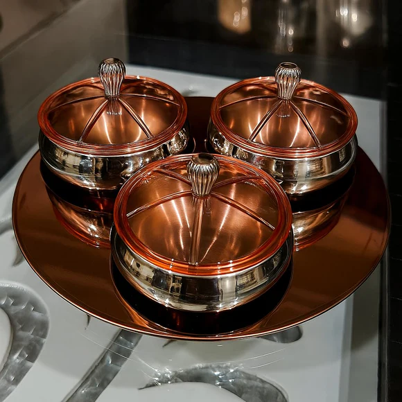 Comfy Homes Rose Gold - 3 in 1 Dry Fruit Container