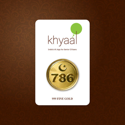 Khyaal Divine Collection- 0.5 gms 24KT Gold 786 Foil Coin