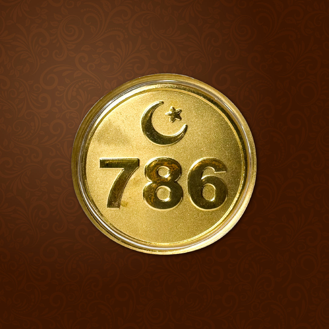 786 Coin Khyaal Divine Collection- 0.5 gms 24KT Gold 786 Foil Coin – Khyaal ...