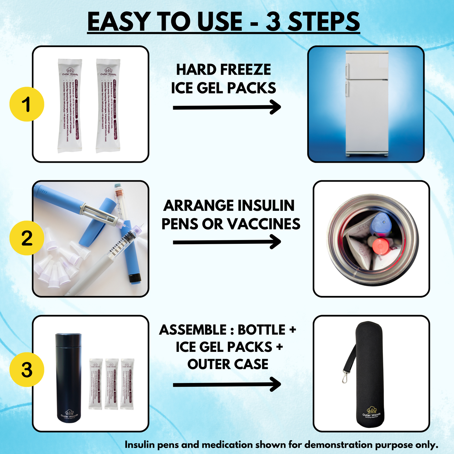 Outer Woods Insulin Cooler Bottle Case - Small (450ml)