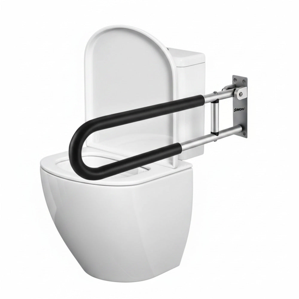 Simon’s FoamGrips Heavy-Duty Aluminum Folding Grab Bar for Elderly in Toilet – 60cm