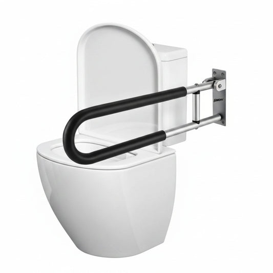 Simon’s FoamGrips Heavy-Duty Aluminum Folding Grab Bar for Elderly in Toilet – 60cm