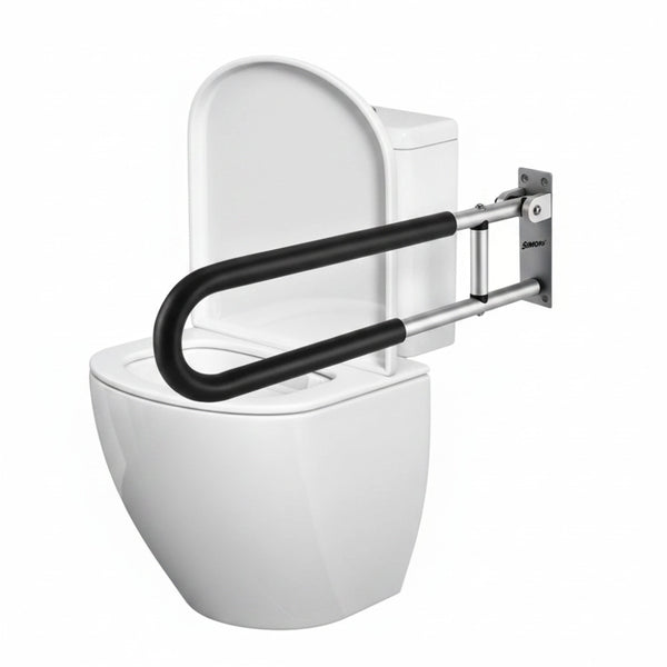 Simon’s FoamGrips Heavy-Duty Aluminum Folding Grab Bar for Elderly in Toilet – 60cm