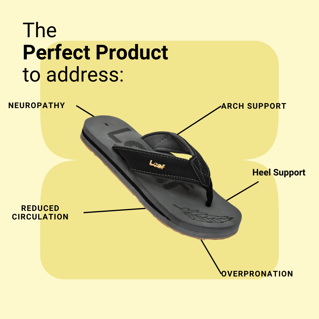 Leaf Ortho FlatFeet and Knee pain relief Slippers - Unisex