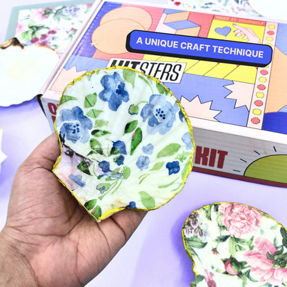 Kitsters DIY COMBO: Shell Candle Kit & DIY Decoupage Shells Kit