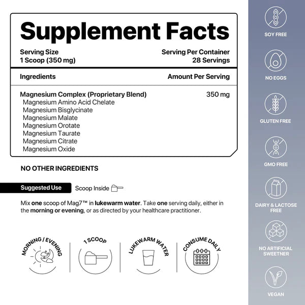 Decode Age Mag7™ Powder | Magnesium Complex Supplement | Supports Mood, Bone and Muscle Health, Metabolism | 10gm, 28 Servings